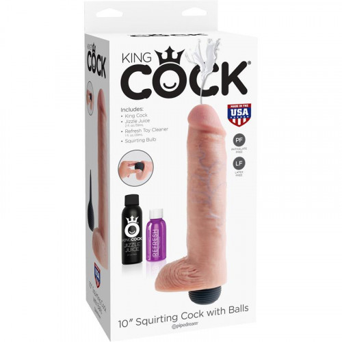 KING COCK Squirting Cock with Balls 10 - Flesh