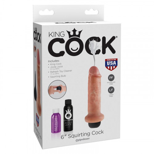KING COCK King Cock 6 Squirting Cock - Flesh,
