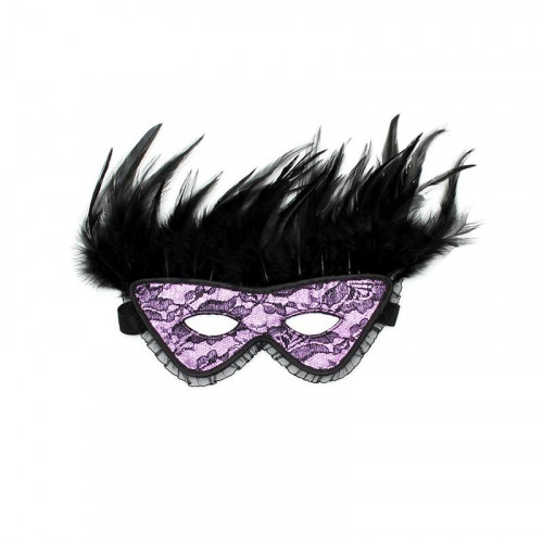 BONDAGE PLAY Luxusná maska z peria fialová
