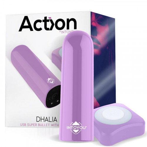 ACTION Dhalia Super Vibračná guľka s diaľkovým ovládaním Vysokovýkonná USB fialová