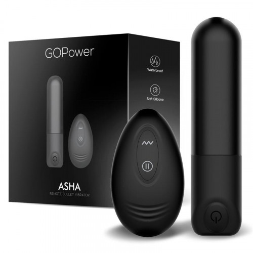 GOPOWER Asha vibračná guľka s diaľkovým ovládaním USB silikón