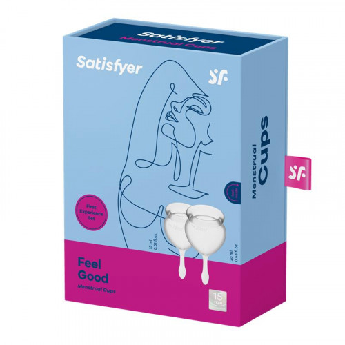 SATISFYER Feel Good menštruačný pohár priehľadné balenie 2 ks