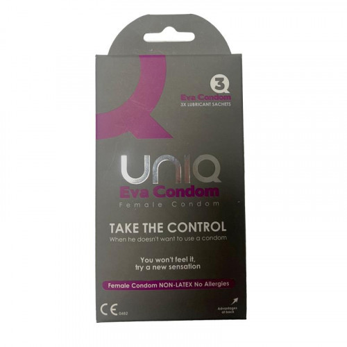 UNIQ Eva ženské kondómy bez latexu 3 ks