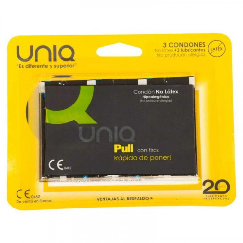 UNIQ Pull kondómy s popruhmi bez latexu 3 ks