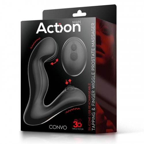 ACTION Convo masážny prístroj na prostatu s funkciou poklepkávania a kývania prstami